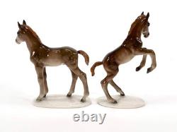 2 vtg Lorenz Hutschenreuther Porclain Foal Horses MINT original Labels Germany