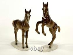 2 vtg Lorenz Hutschenreuther Porclain Foal Horses MINT original Labels Germany