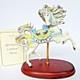 2001 Lenox Springtime Carousel Horse Porcelain Figurine Wood Base Collectible