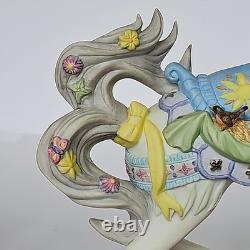 2001 Lenox Springtime Carousel Horse Porcelain Figurine Wood Base Collectible