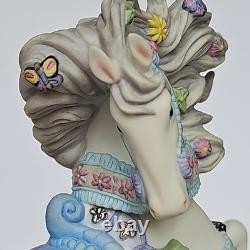 2001 Lenox Springtime Carousel Horse Porcelain Figurine Wood Base Collectible