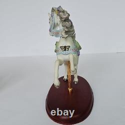 2001 Lenox Springtime Carousel Horse Porcelain Figurine Wood Base Collectible