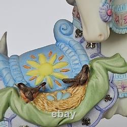 2001 Lenox Springtime Carousel Horse Porcelain Figurine Wood Base Collectible
