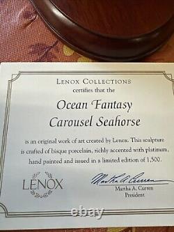 2002 LENOX Carousel Horse With COA Box MINT Ocean Fantasy Seahorse RARE /1500