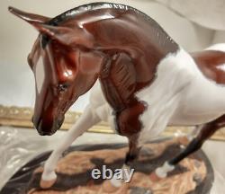 2003 Breyer Connoisseur Tenacious 90126 LE 350 Bay Pinto COA Porcelain Wood Base