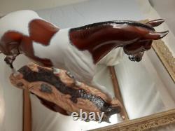 2003 Breyer Connoisseur Tenacious 90126 LE 350 Bay Pinto COA Porcelain Wood Base