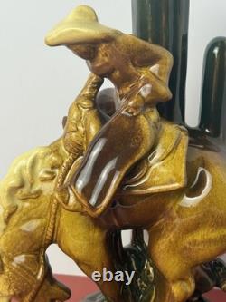 2004 Royal Haeger Pottery Rodeo Cowboy Bucking Horse Bronco Figure Sculpture