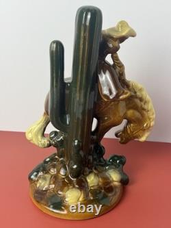 2004 Royal Haeger Pottery Rodeo Cowboy Bucking Horse Bronco Figure Sculpture