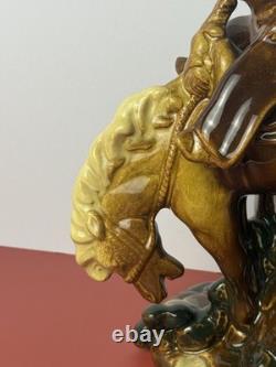 2004 Royal Haeger Pottery Rodeo Cowboy Bucking Horse Bronco Figure Sculpture