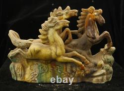 25 cm Chinese Tang Sancai Porcelain horse Statue Pottery animal sculpture