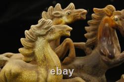 25 cm Chinese Tang Sancai Porcelain horse Statue Pottery animal sculpture