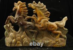 25 cm Chinese Tang Sancai Porcelain horse Statue Pottery animal sculpture