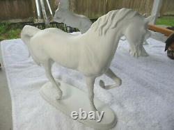 2Kaiser Porcelain Horse # 450 signed Gerhard Bochmann white bisque 9 x 10