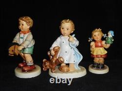 3 GOEBEL HUMMEL #2313 No Bed Please #2209/A Puppet Love #2043/B Pony Express EXC