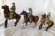 3 Vintage Japan Porcelain Cowboy & Horse Figurines
