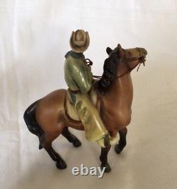 3 Vintage Japan Porcelain Cowboy & Horse Figurines