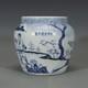 6.1 Collect China Blue And White Porcelain Figure Riding Horse Brush Washer