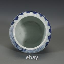 6.1 Collect China Blue and White Porcelain Figure Riding Horse Brush Washer