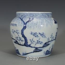 6.1 Collect China Blue and White Porcelain Figure Riding Horse Brush Washer