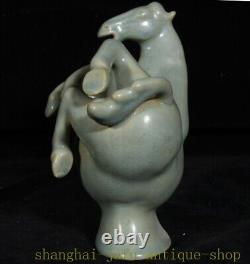 7.2 Chinese Fengshui Ru kiln porcelain Wealth lucky Success Animal Horse Statue