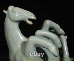 7.2 Chinese Fengshui Ru kiln porcelain Wealth lucky Success Animal Horse Statue