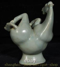 7.2 Chinese Fengshui Ru kiln porcelain Wealth lucky Success Animal Horse Statue