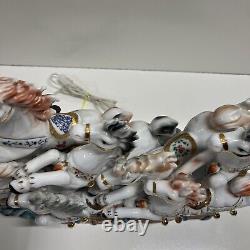 8 Ceramic Wild Horses Japanese Or Chinese Lamp Sculpture