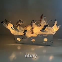 8 Ceramic Wild Horses Japanese Or Chinese Lamp Sculpture