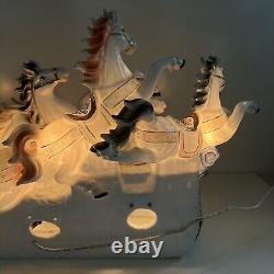 8 Ceramic Wild Horses Japanese Or Chinese Lamp Sculpture