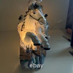 8 Ceramic Wild Horses Japanese Or Chinese Lamp Sculpture