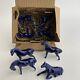 8 Chinese Cobalt Blue Miniature Porcelain Horse Mini Figurines New Various Poses