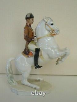 8 HUTSCHENREUTHER-ROSENTHAL Dressage rider Lipizzaner Horse Porcelain figurine