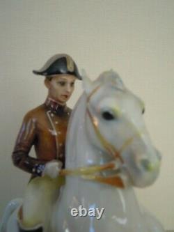 8 HUTSCHENREUTHER-ROSENTHAL Dressage rider Lipizzaner Horse Porcelain figurine