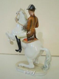 8 HUTSCHENREUTHER-ROSENTHAL Dressage rider Lipizzaner Horse Porcelain figurine