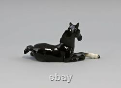 9942031 Porcelain Figurine Lying Foal Horse Black Wagner&Apel 5 1/2x2 13/16in 9942031 Porcelain Figurine Lying Foal Horse Black Wagner&Apel 5 1/2x2 13/16in