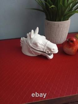 A Beautiful Vintage Porcelain Stapler White Horse Head By Chadwick Japan