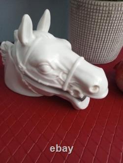 A Beautiful Vintage Porcelain Stapler White Horse Head By Chadwick Japan