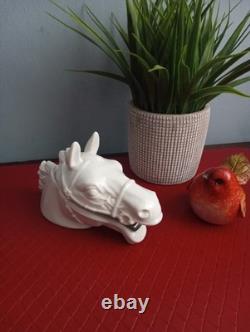 A Beautiful Vintage Porcelain Stapler White Horse Head By Chadwick Japan