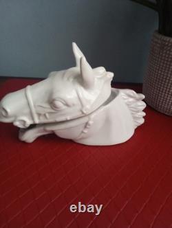 A Beautiful Vintage Porcelain Stapler White Horse Head By Chadwick Japan