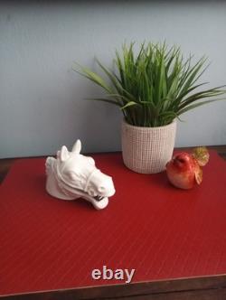A Beautiful Vintage Porcelain Stapler White Horse Head By Chadwick Japan