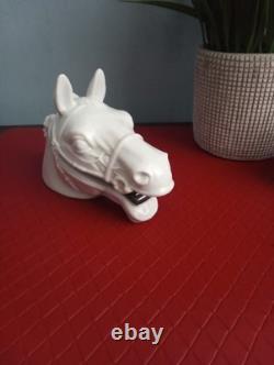 A Beautiful Vintage Porcelain Stapler White Horse Head By Chadwick Japan