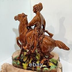 A ceramic statuette of a Cossack on a horse, Ukrainska, Lviv plant, 1964