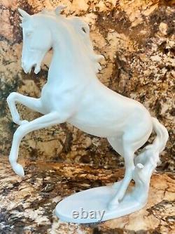 AK KAISER Germany White Porcelain Horse Stallion Figurine #380 Bochmann 11 INCH