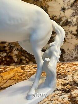 AK KAISER Germany White Porcelain Horse Stallion Figurine #380 Bochmann 11 INCH