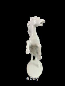 AK KAISER Rearing Horse Stallion White Bisque Porcelain Made In W. Germany EUC