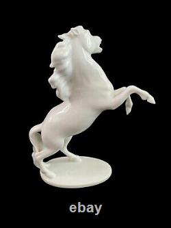 AK KAISER Rearing Horse Stallion White Bisque Porcelain Made In W. Germany EUC