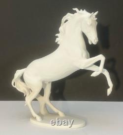 AK Kaiser #380 White Porcelain Rearing Stallion Horse