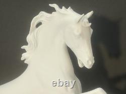 AK Kaiser #380 White Porcelain Rearing Stallion Horse