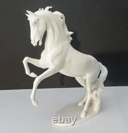 AK Kaiser #380 White Porcelain Rearing Stallion Horse