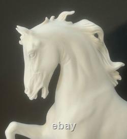 AK Kaiser #380 White Porcelain Rearing Stallion Horse